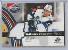 2025-26 SP Game Used 2025 4 Nations Face-Off Fabrics Esa Lindell #4N-LI card