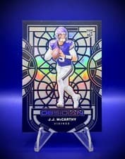 2024 Panini Obsidian Black Stained Glass J.J. McCarthy #12 card
