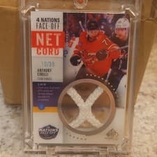 2025-26 SP Game Used 2025 4 Nations Face-Off Net Cord Relics Anthony Cirelli #4NN-AC card