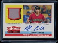 2025 Topps Heritage Clubhouse Collection Autograph Relic Corbin Carroll #CCAR-CCA