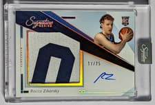 2025-26 Panini Signature Series Rookie Patch Autographs Rocco Zikarsky #20 card