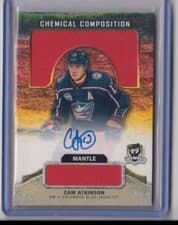 Cam Atkinson 2020 Upper Deck The Cup Chemical Composition Mantle Autographs card
