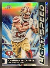 2025 Topps Cosmic Chrome Light Speed Christian McCaffrey #LS-20 card
