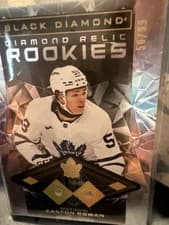 Easton Cowan 2025-26 Upper Deck Black Diamond Base Diamond Relic Rookies card