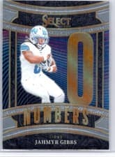 2025 Panini Select Select Numbers Jahmyr Gibbs #6 card