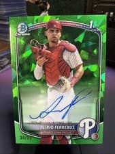 2025 Bowman Chrome Sapphire Edition Prospect Autographs Alirio Ferrebus #CPSA-AF card