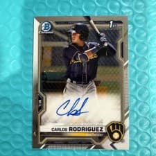 Carlos Rodriguez 2021 Bowman Chrome Prospect Autographs card