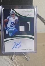 2025 Panini Immaculate Rookie Patch Autographs Jaydon Blue #142 card