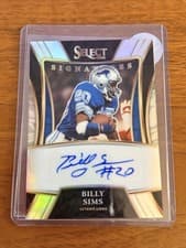 2021 Panini Select Signatures Select Billy Sims #SSP-BSI