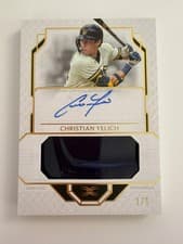 2024 Topps Definitive Collection Helmet Autographs Christian Yelich #DHCAV-CY card