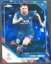 Lionel Messi 2021 Topps Chrome Sapphire UEFA Champions League card