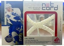 Cal Foote 2022 SP Game Used NHL Stadium Series Net Cord Relics card