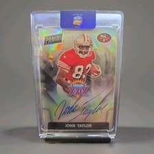 John Taylor 2022 Panini Spectra 2021 Super Bowl Signatures Prizm card