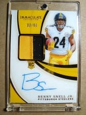 Benny Snell Jr. 2019 Panini Immaculate Collection card