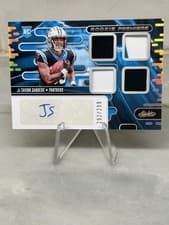 2024 Panini Absolute Rookie Premiere Materials Autographs Ja'Tavion Sanders #RPMA-JSS card
