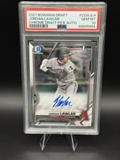 Jordan Lawlar 2021 Bowman Draft Pick Chrome Autographs card