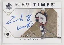 Zach Werenski 2018 SP Authentic Sign of the Times card