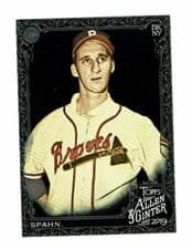 Warren Spahn 2019 Topps Allen & Ginter X card