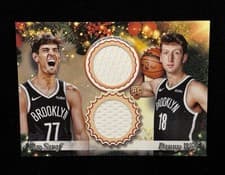2025-26 Topps Holiday Dual Player Relics Danny Wolf / Ben Saraf #DPR-BS card