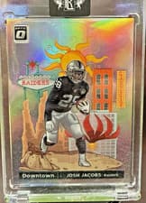 Josh Jacobs 2020 Panini Donruss Optic Downtown card