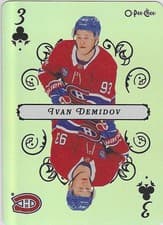 2025-26 O-Pee-Chee Playing Cards Ivan Demidov #3-CLUBS card