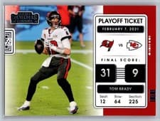 Tom Brady 2021 Panini Contenders Playoff Ticket card
