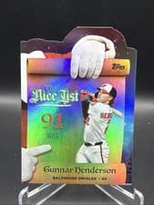 Gunnar Henderson 2025 Topps Holiday Making The Nice List card