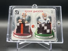 Dillon Gabriel / Mason Graham 2025 Donruss Rookie Holiday Sweater Dual card