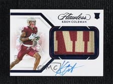 Keon Coleman 2024 Panini National Treasures Collegiate Flawless Rookie Patch Autograph card