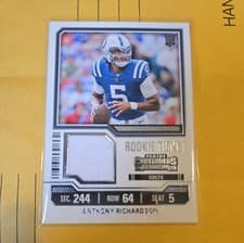 Anthony Richardson 2023 Panini Contenders Rookie Ticket Swatch Autograph card