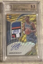 Darius Bazley Jersey Autograph Wave 2019 Panini Spectra card