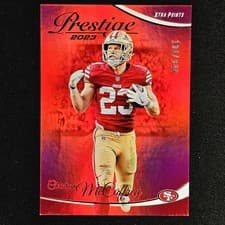 Christian McCaffrey 2023 Panini Prestige card