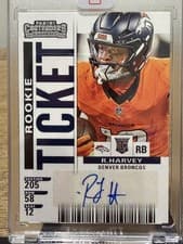 RJ Harvey 2025 Panini Select Contenders Rookie Ticket RPS card