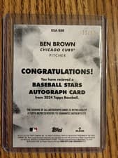 Ben Brown 2024 Topps Update Baseball Stars Autograph card
