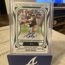 Drew Brees 2025 Panini National Treasures Collegiate Treasured Moments Signature card