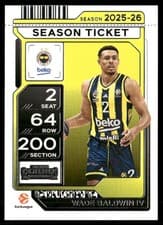 2025-26 Panini Contenders EuroLeague Base Season Ticket Wade Baldwin IV #50 card