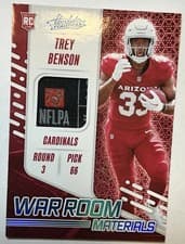 Trey Benson 2024 Panini Absolute War Room Materials card