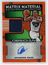 2024-25 Panini Obsidian Matrix Material Autos Desmond Bane #MM-BAN card