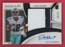 Jalen Tolbert 2022 Panini Immaculate Collection card