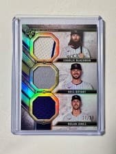 Charlie Blackmon / Kris Bryant / Nolan Jones 2024 Topps Triple Threads Relic Combo card
