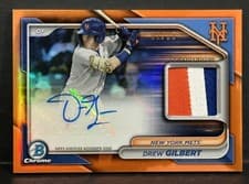 2024 Bowman Chrome Autograph Relics Chrome Refractor Drew Gilbert #BCAR-DG card
