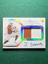 Ja'Tavion Sanders 2024 Panini National Treasures Collegiate Flawless Rookie Patch Autograph card
