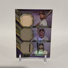 Xander Bogaerts / Fernando Tatis Jr. / Manny Machado 2024 Topps Triple Threads Relic Combo card