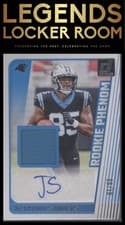 Ja'Tavion Sanders 2024 Donruss Rookie Phenom Jersey Autographs card