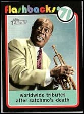 Louie Armstrong passes away 2020 Topps Heritage News Flashbacks card