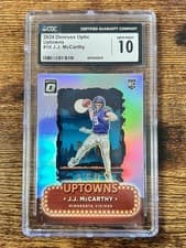 J.J. McCarthy 2024 Panini Donruss Optic Uptowns card