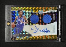 2024-25 Bowman's Best University Prospect Dual Relic Autographs Isaiah Evans #PDRA-IE card