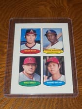 Nolan Ryan, Frank Robinson, Mike Trout, Shohei Ohtani 2023 Topps Heritage 1974 Stamps card