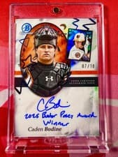 Caden Bodine 2025 Bowman Draft Draft Prospect Portrait Autographs card