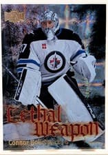 2025-26 SkyBox Metal Universe Lethal Weapon Connor Hellebuyck #LW-3 card